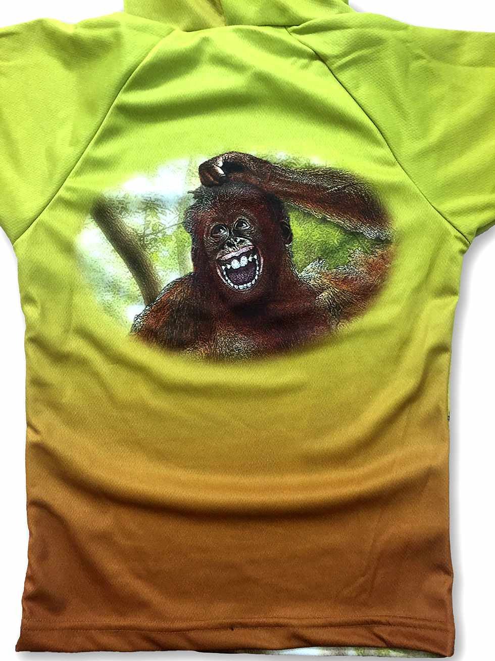 ORANGUTAN BUDDY Sport Shirt by MOUTHMAN® featuring vibrant graphics and a playful design.