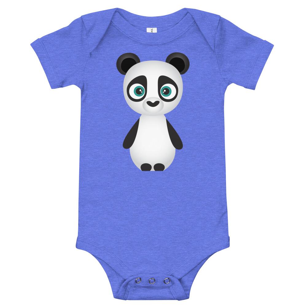 Adorable Panda Kritter Onesie made from soft cotton, featuring an envelope neckline and snap leg closure.