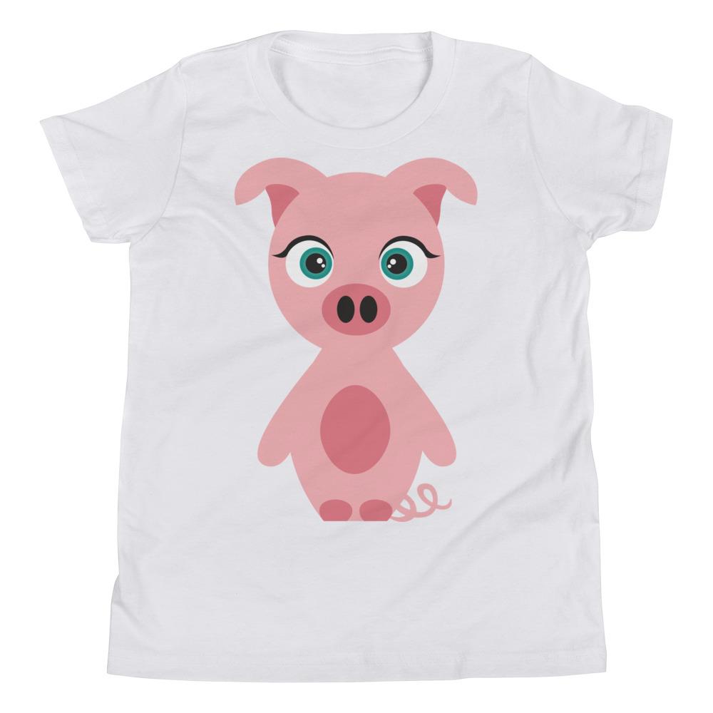 Pig Kritter Kids T-Shirt in soft jersey cotton, featuring a relaxed unisex fit and available in various sizes.