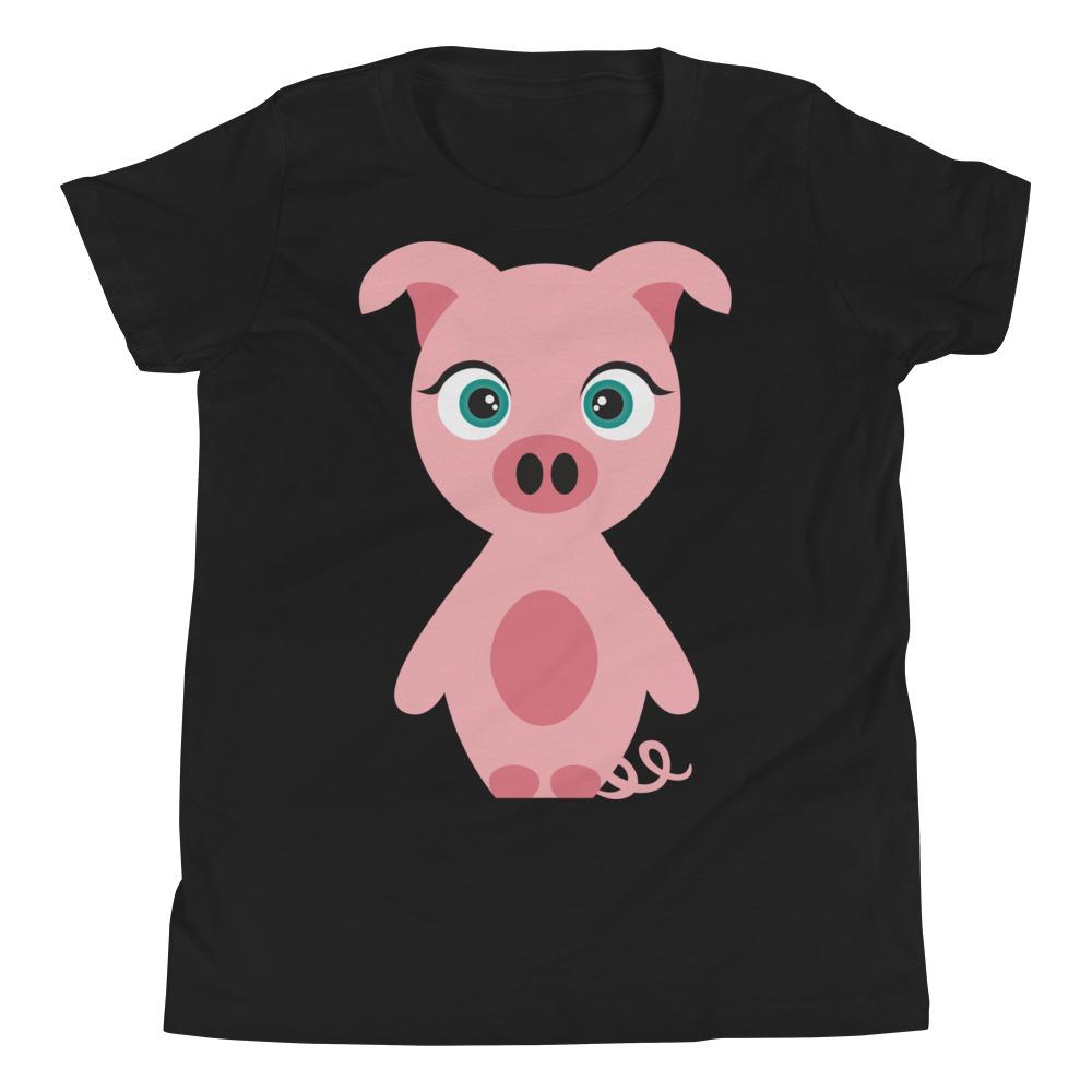 Pig Kritter Kids T-Shirt in soft jersey cotton, featuring a relaxed unisex fit and available in various sizes.