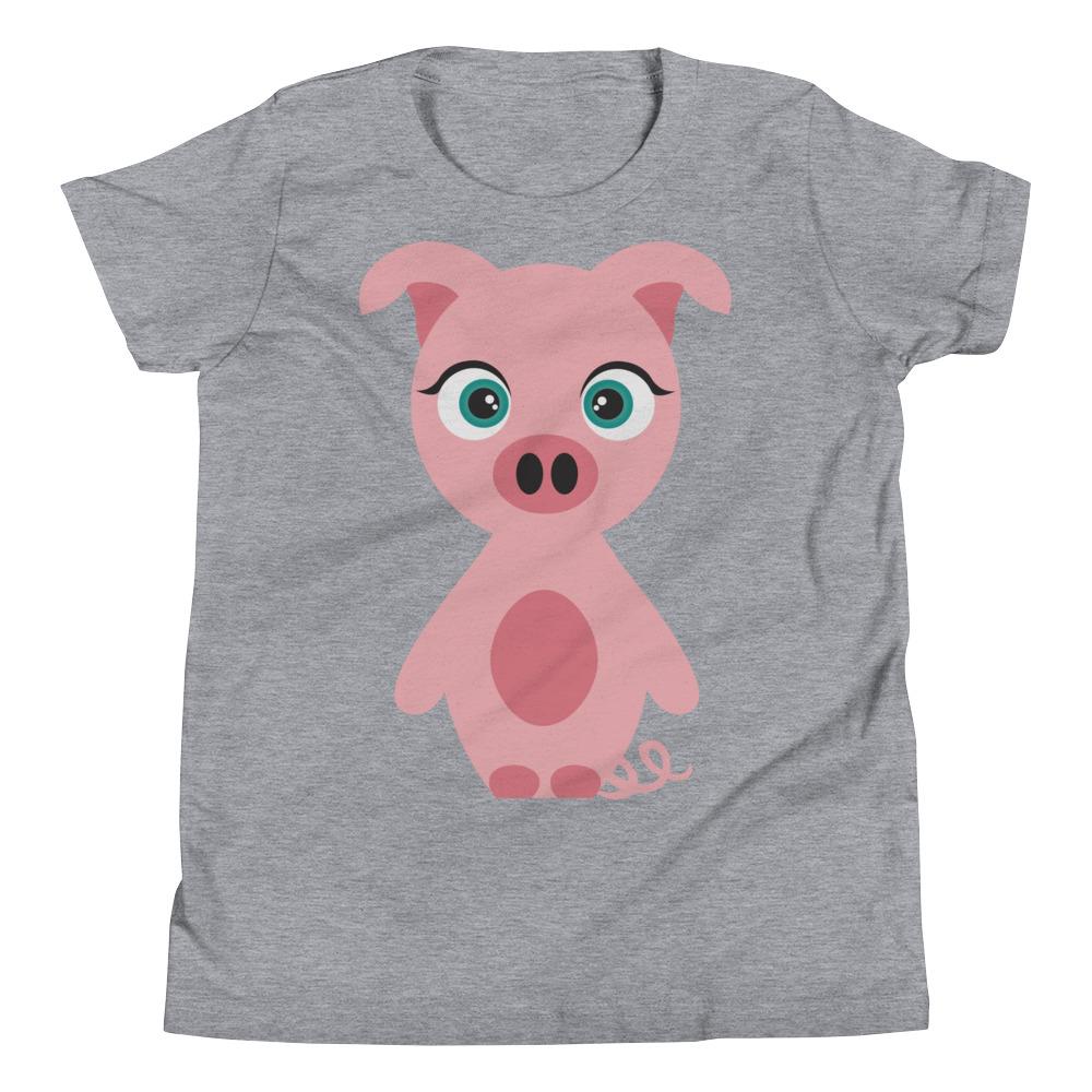 Pig Kritter Kids T-Shirt in soft jersey cotton, featuring a relaxed unisex fit and available in various sizes.