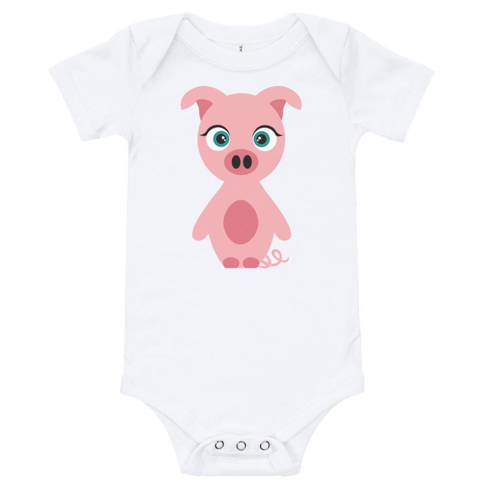 Adorable Pig Kritter Onesie made from soft cotton, featuring a cute pig design and comfortable snap closures.