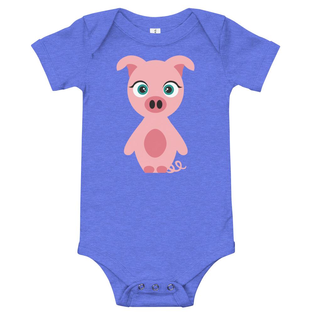 Adorable Pig Kritter Onesie made from soft cotton, featuring a cute pig design and comfortable snap closures.