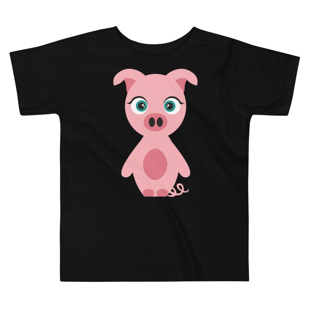 A cute Pig Kritter Toddler T-shirt made from 100% cotton, featuring a playful pig design, perfect for young children.