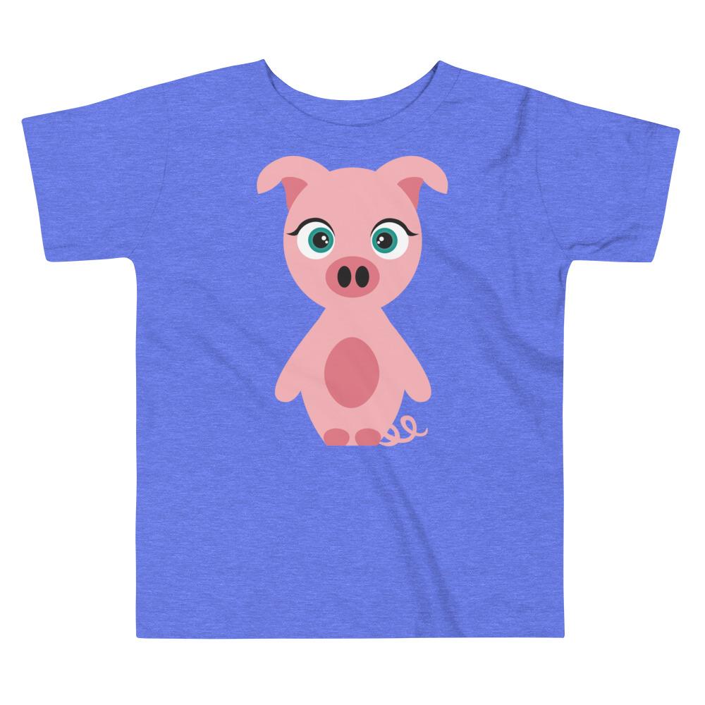 A cute Pig Kritter Toddler T-shirt made from 100% cotton, featuring a playful pig design, perfect for young children.