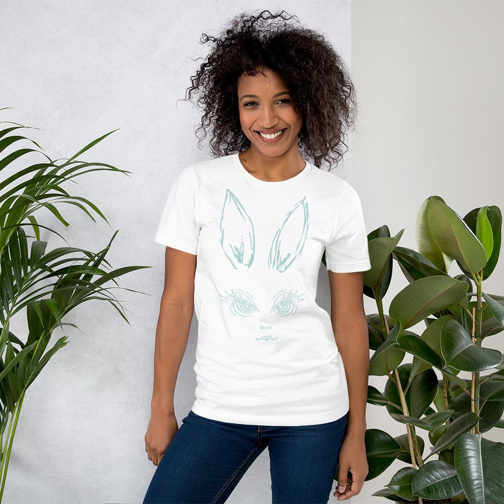 Pretty Ears Adult Unisex T-shirt displayed on a mannequin, showcasing its soft fabric and stylish design.