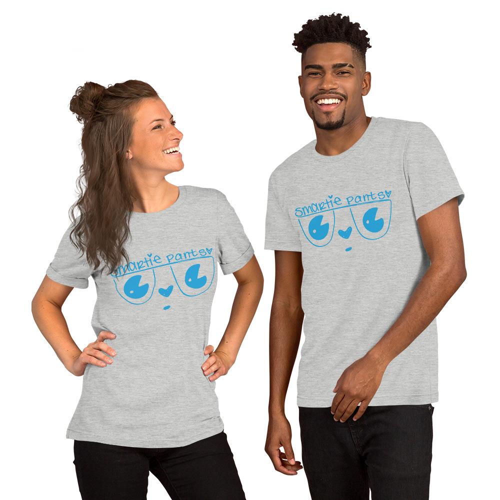 Smartie Pants Adult Unisex T-shirt in various colors, showcasing its soft fabric and comfortable fit.