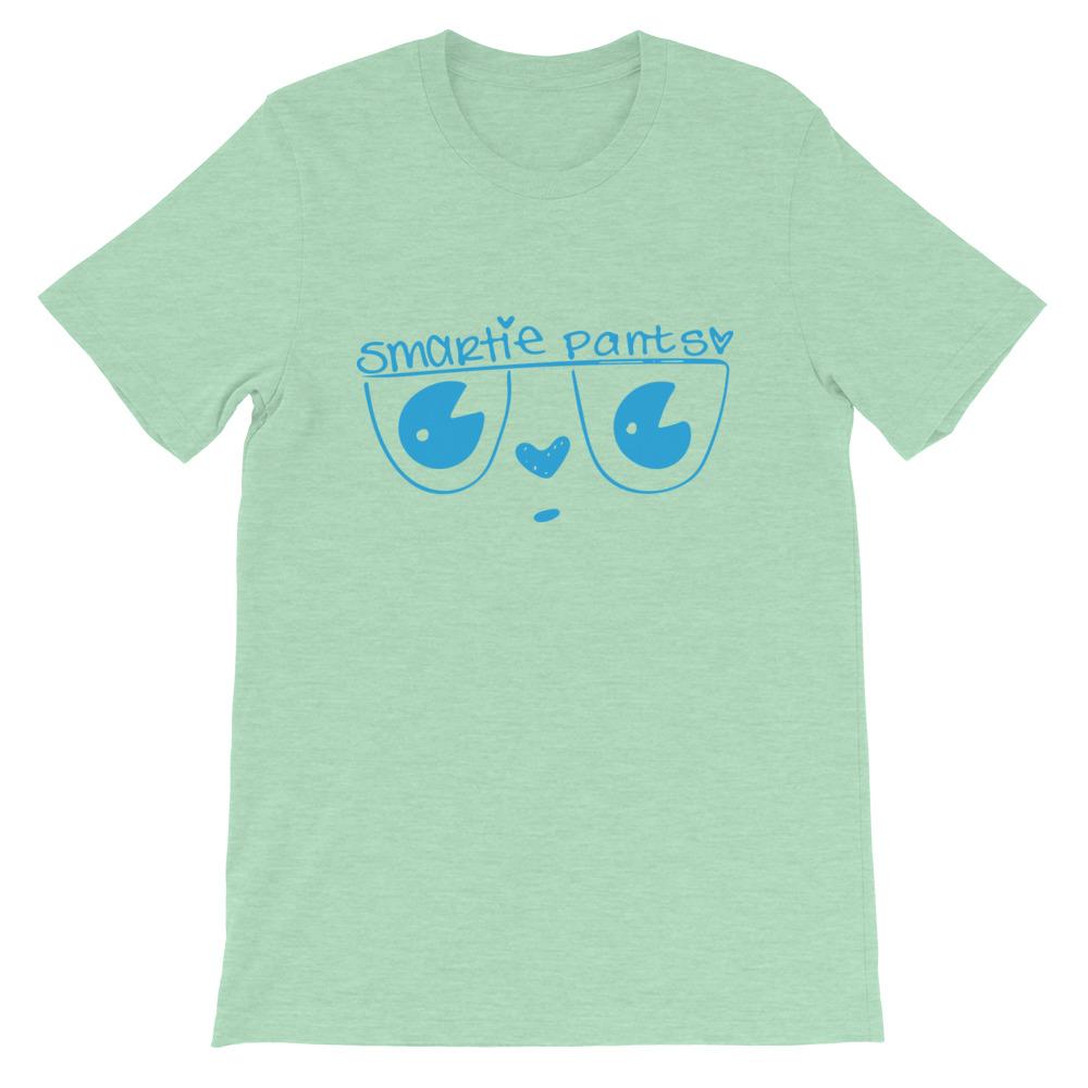 Smartie Pants Adult Unisex T-shirt in various colors, showcasing its soft fabric and comfortable fit.