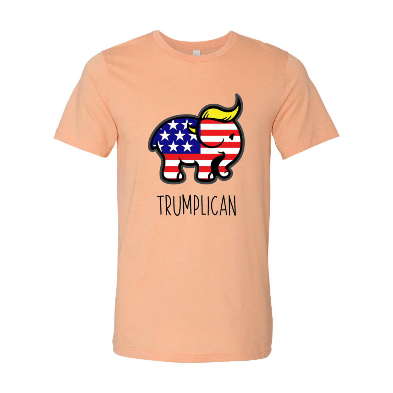 A comfortable unisex Trumplican Shirt made from ring spun cotton, featuring a crew neck and available in multiple colors and sizes.