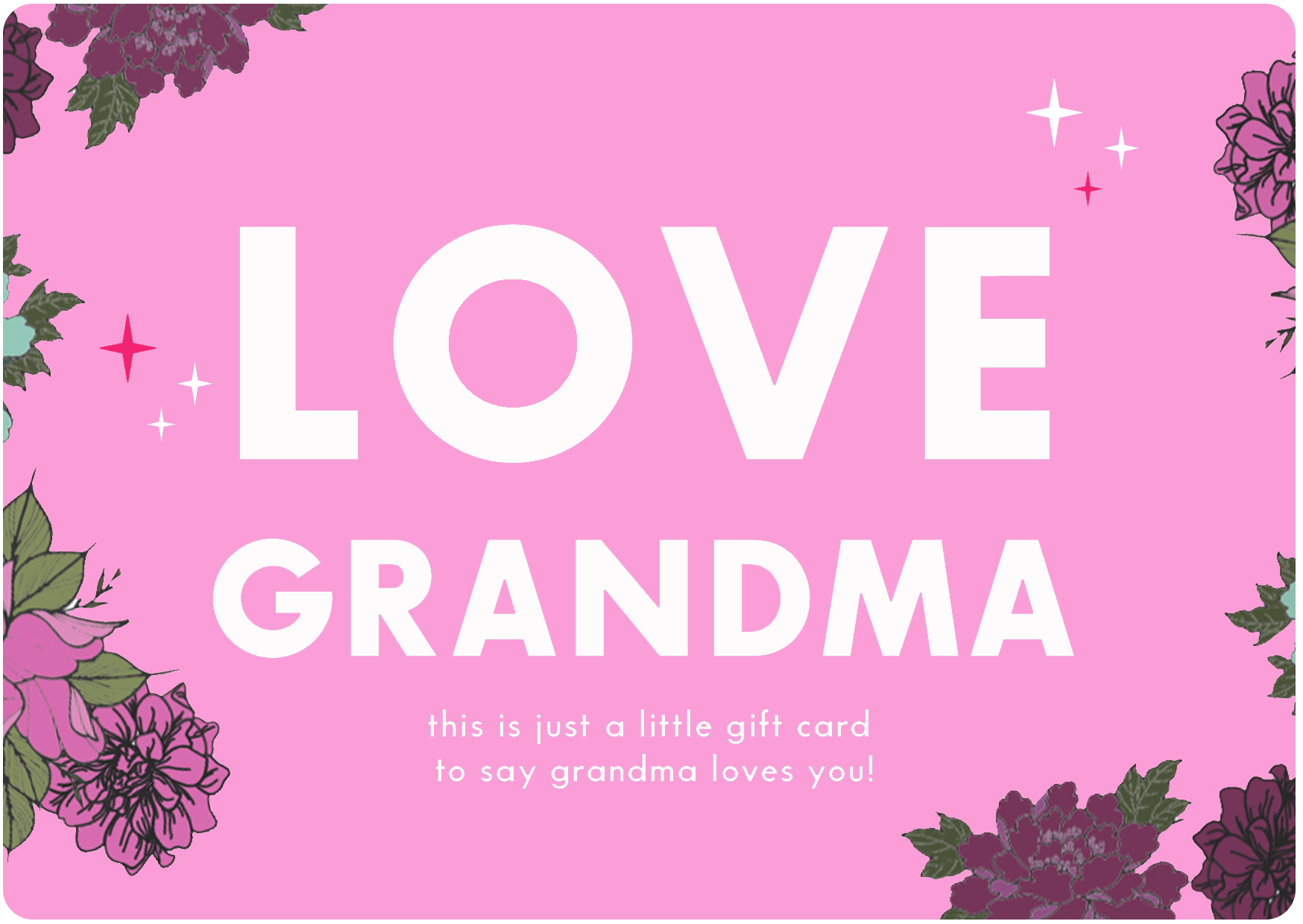 US Dollar Gift Card featuring a heartfelt message for Grandma, designed with love and care.