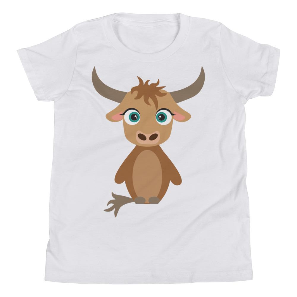 Yak Kritter Kids T-Shirt in soft jersey cotton, featuring a relaxed unisex fit and available in various sizes.