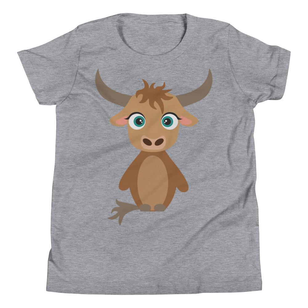 Yak Kritter Kids T-Shirt in soft jersey cotton, featuring a relaxed unisex fit and available in various sizes.