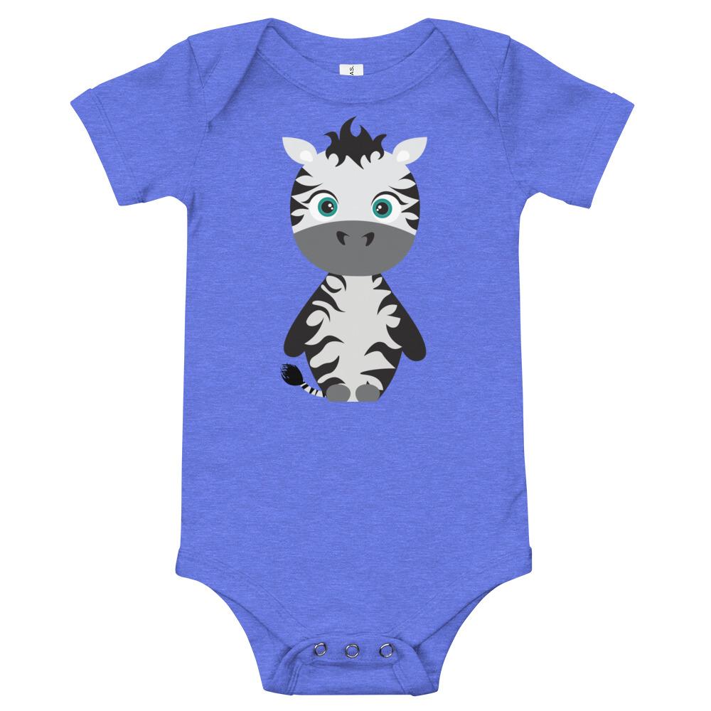 Zebra Kritter Onesie made of soft cotton, featuring an envelope neckline and snap leg closure, perfect for babies.