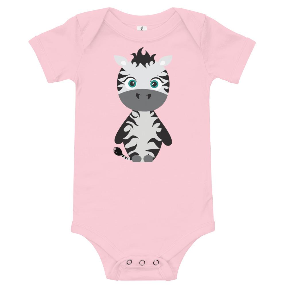 Zebra Kritter Onesie made of soft cotton, featuring an envelope neckline and snap leg closure, perfect for babies.