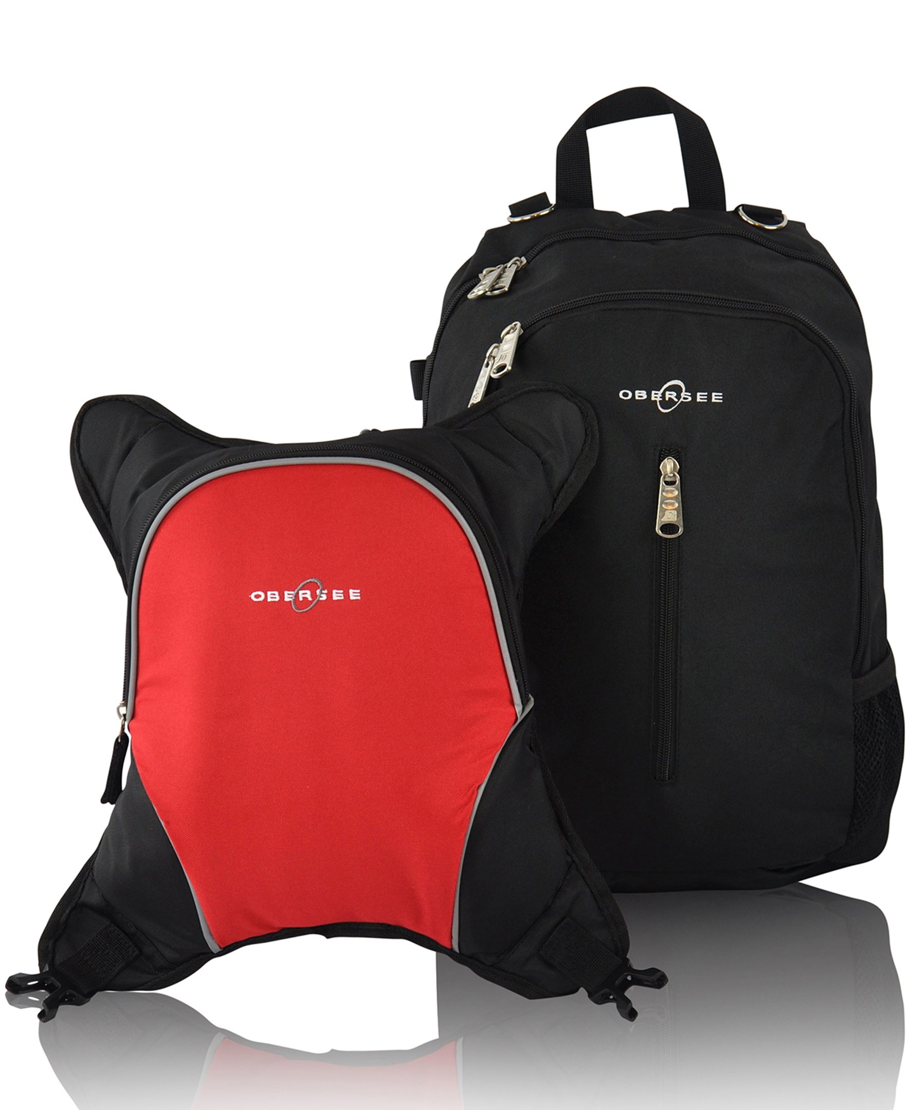 Obersee Rio Diaperbag Backpack in various colors with detachable cooler and changing mat, showcasing its spacious compartments and ergonomic design.