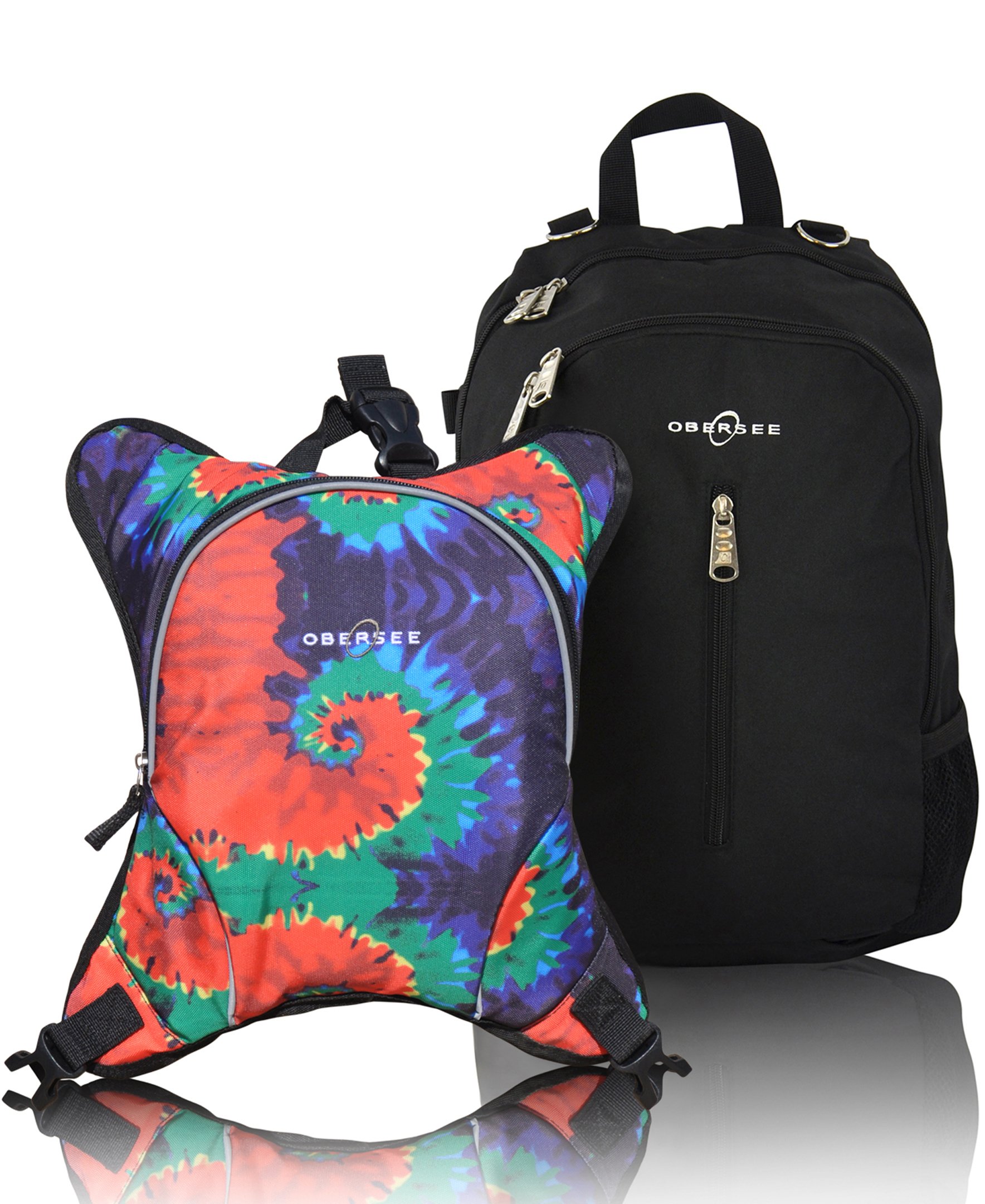 Obersee Rio Diaperbag Backpack in various colors with detachable cooler and changing mat, showcasing its spacious compartments and ergonomic design.