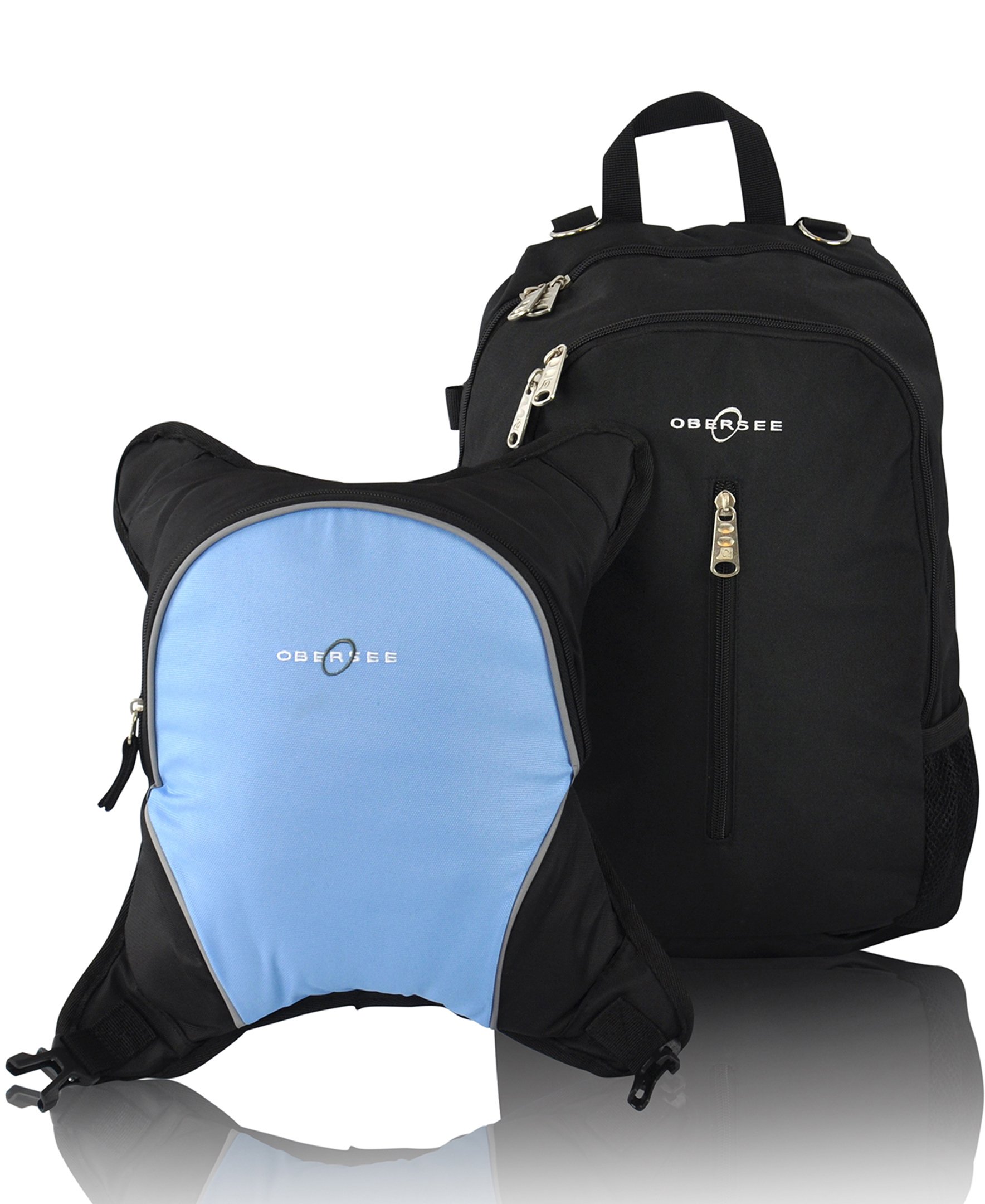 Obersee Rio Diaperbag Backpack in various colors with detachable cooler and changing mat, showcasing its spacious compartments and ergonomic design.