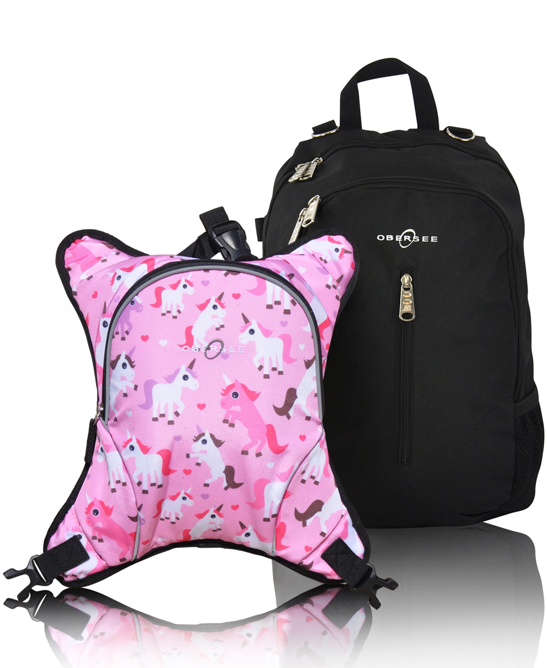 Obersee Rio Diaperbag Backpack in various colors with detachable cooler and changing mat, showcasing its spacious compartments and ergonomic design.