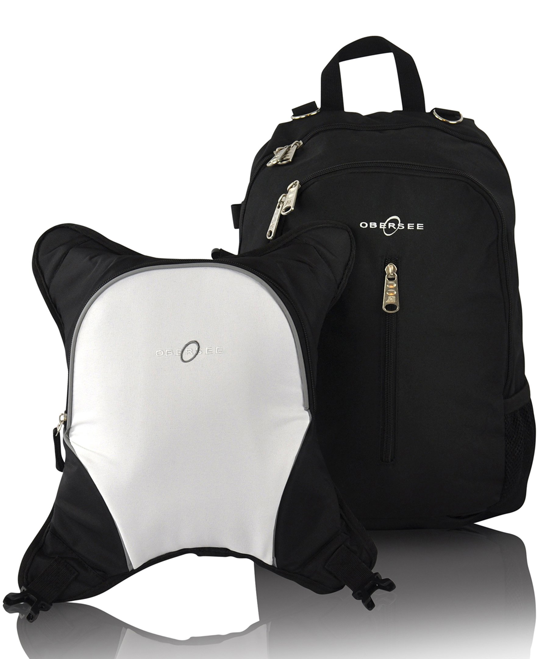 Obersee Rio Diaperbag Backpack in various colors with detachable cooler and changing mat, showcasing its spacious compartments and ergonomic design.