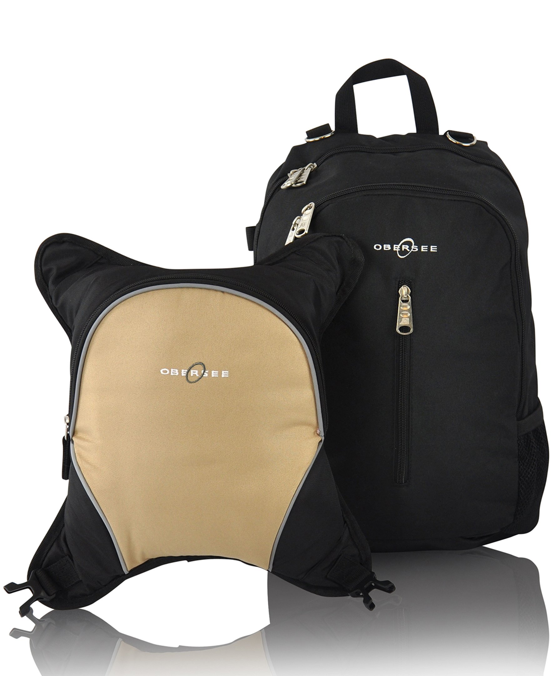 Obersee Rio Diaperbag Backpack in various colors with detachable cooler and changing mat, showcasing its spacious compartments and ergonomic design.