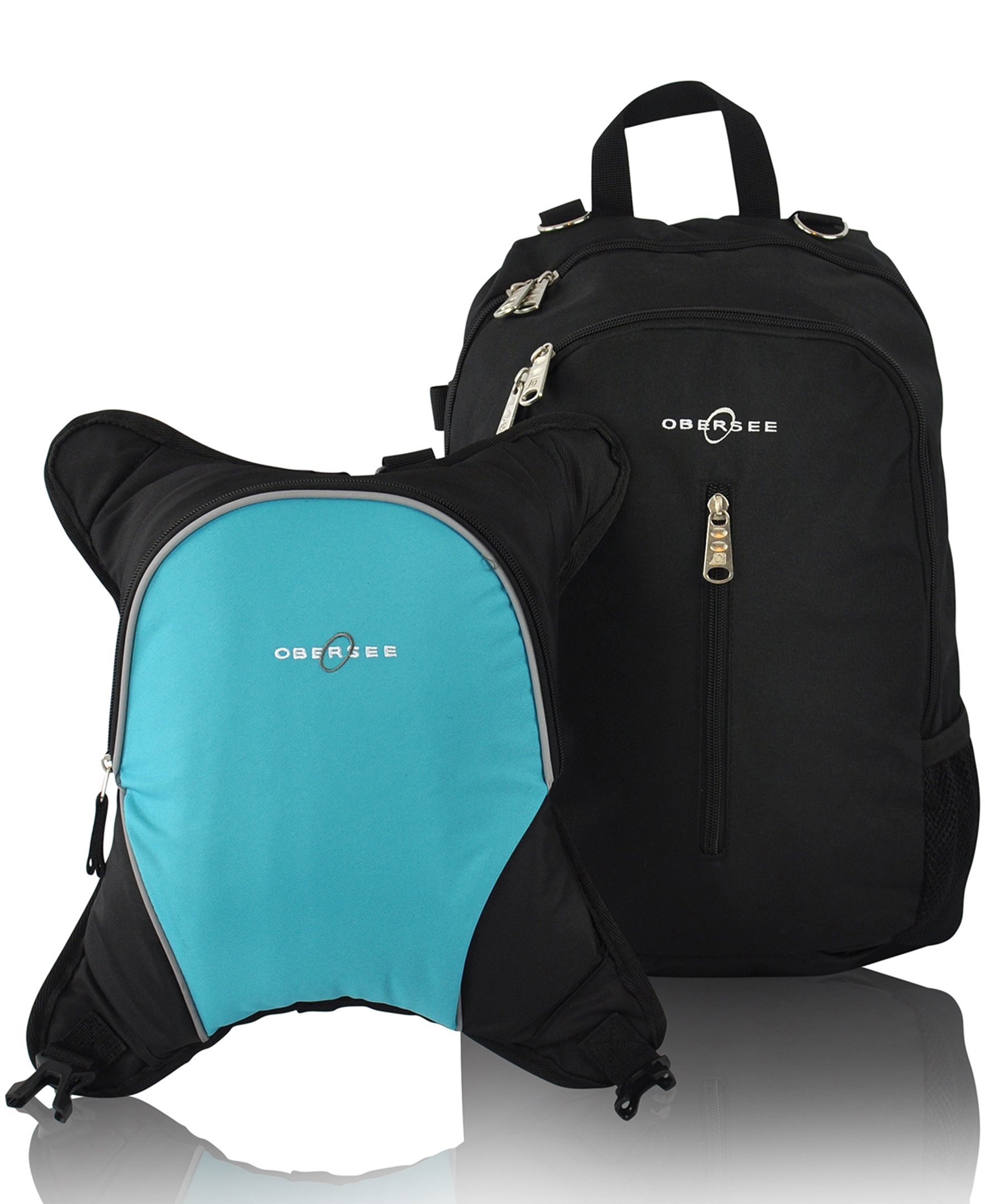 Obersee Rio Diaperbag Backpack in various colors with detachable cooler and changing mat, showcasing its spacious compartments and ergonomic design.