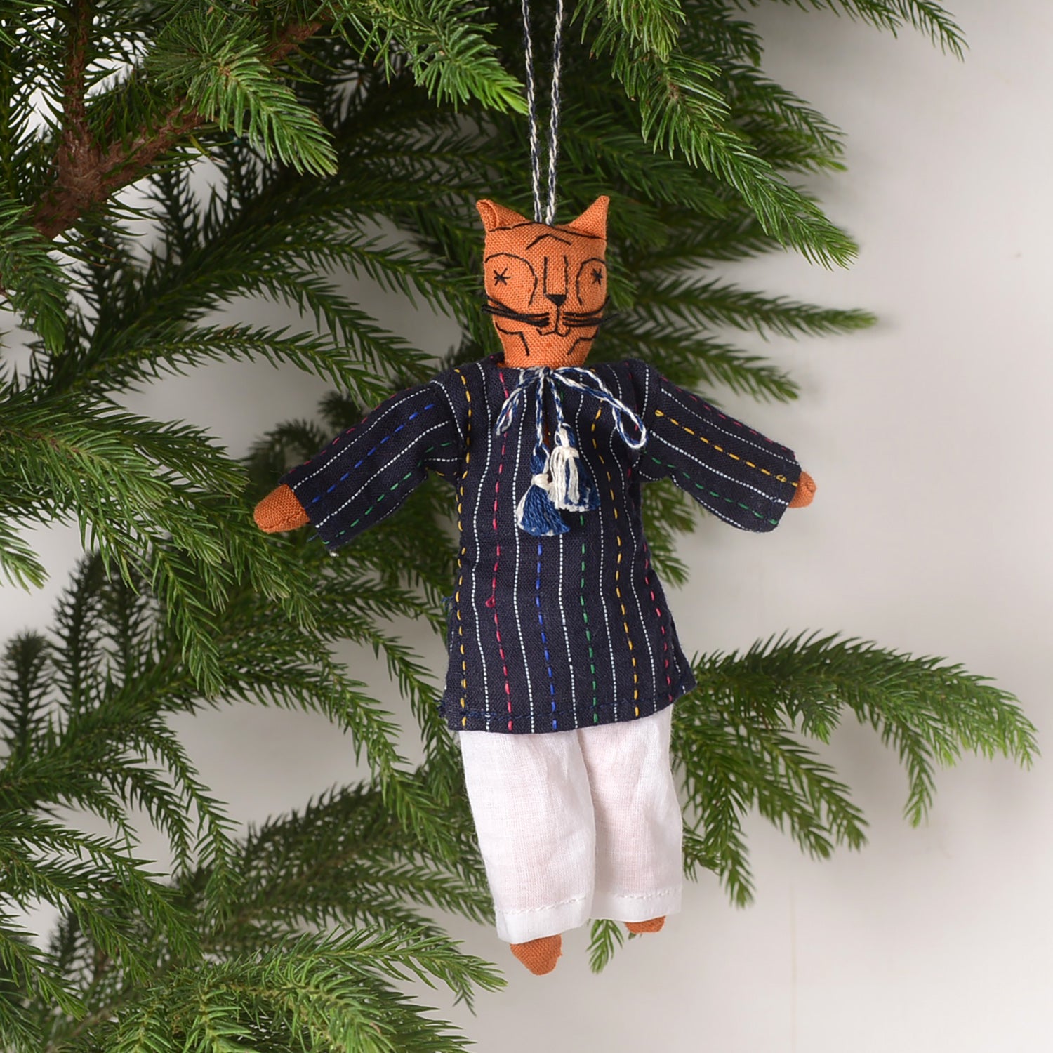 Eco-friendly Orn_Djour doll hanging for festive home decoration, featuring vibrant colors and intricate design.