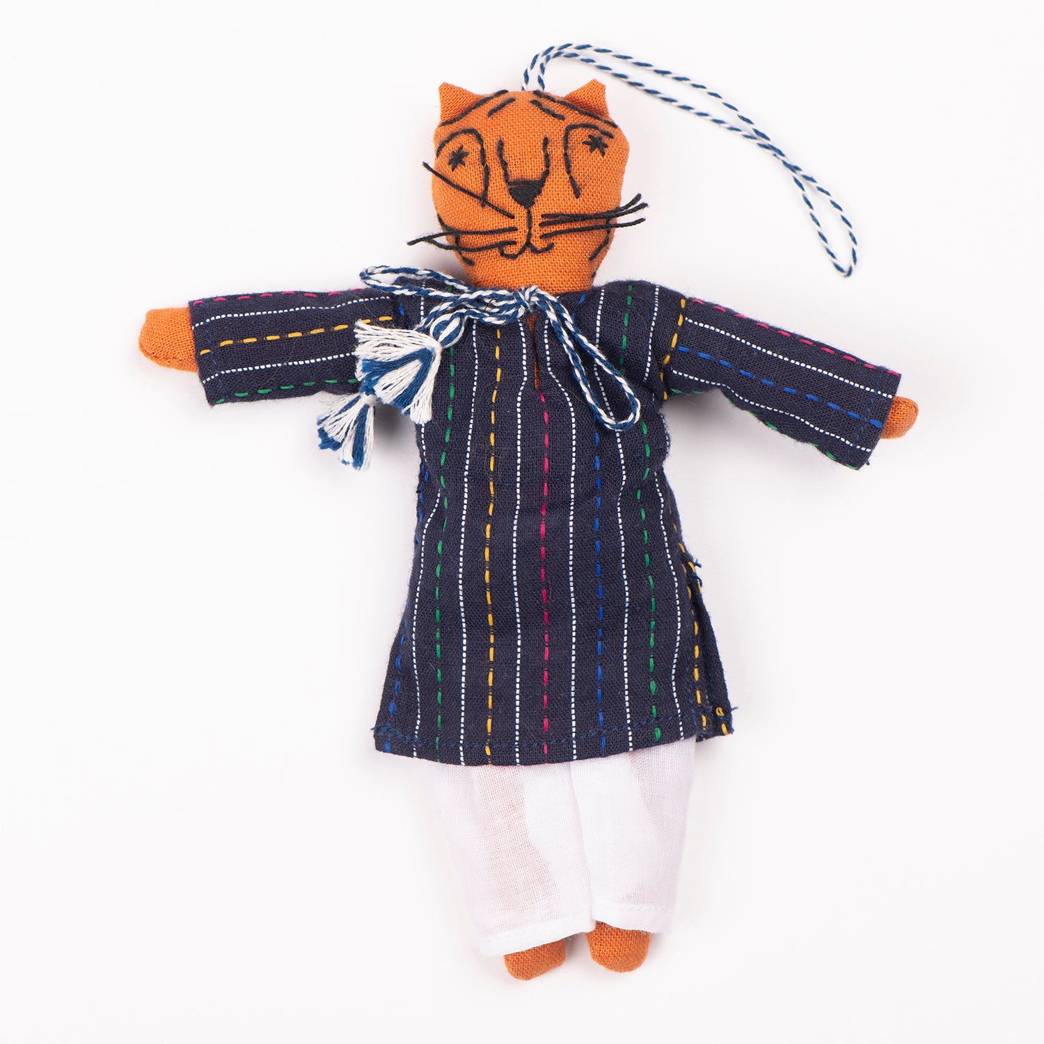 Eco-friendly Orn_Djour doll hanging for festive home decoration, featuring vibrant colors and intricate design.