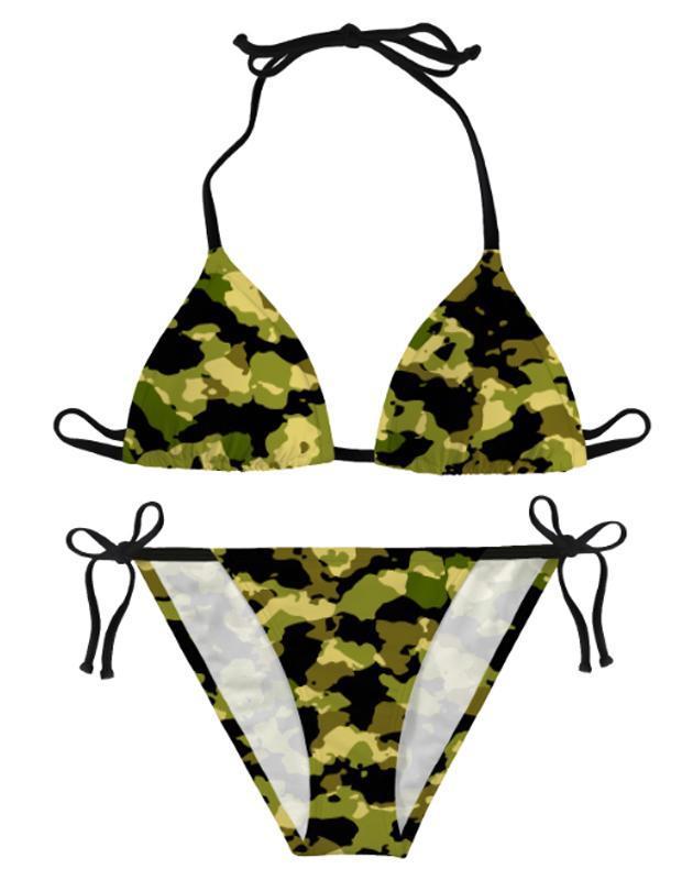 Camouflage pattern string bikini.