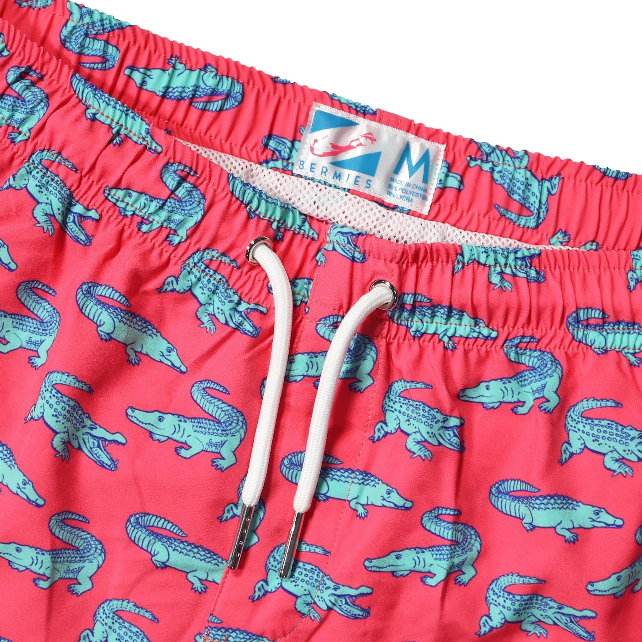 Crocodile 5" Swim Trunks made from recycled materials, featuring a stylish design and eco-friendly attributes.