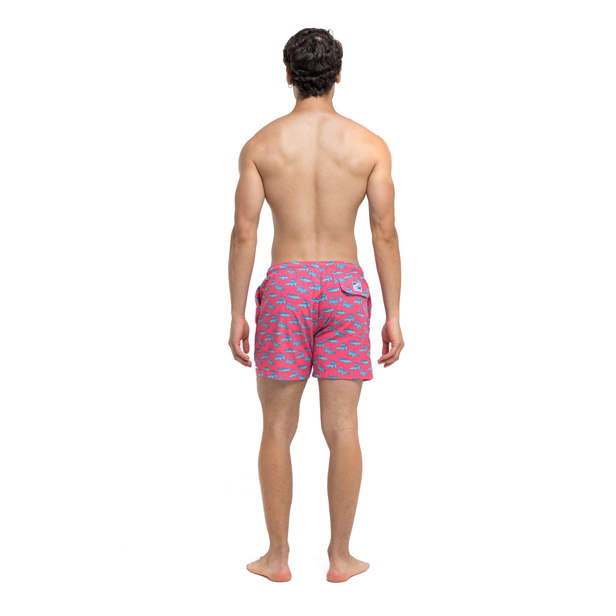 Crocodile 5" Swim Trunks made from recycled materials, featuring a stylish design and eco-friendly attributes.