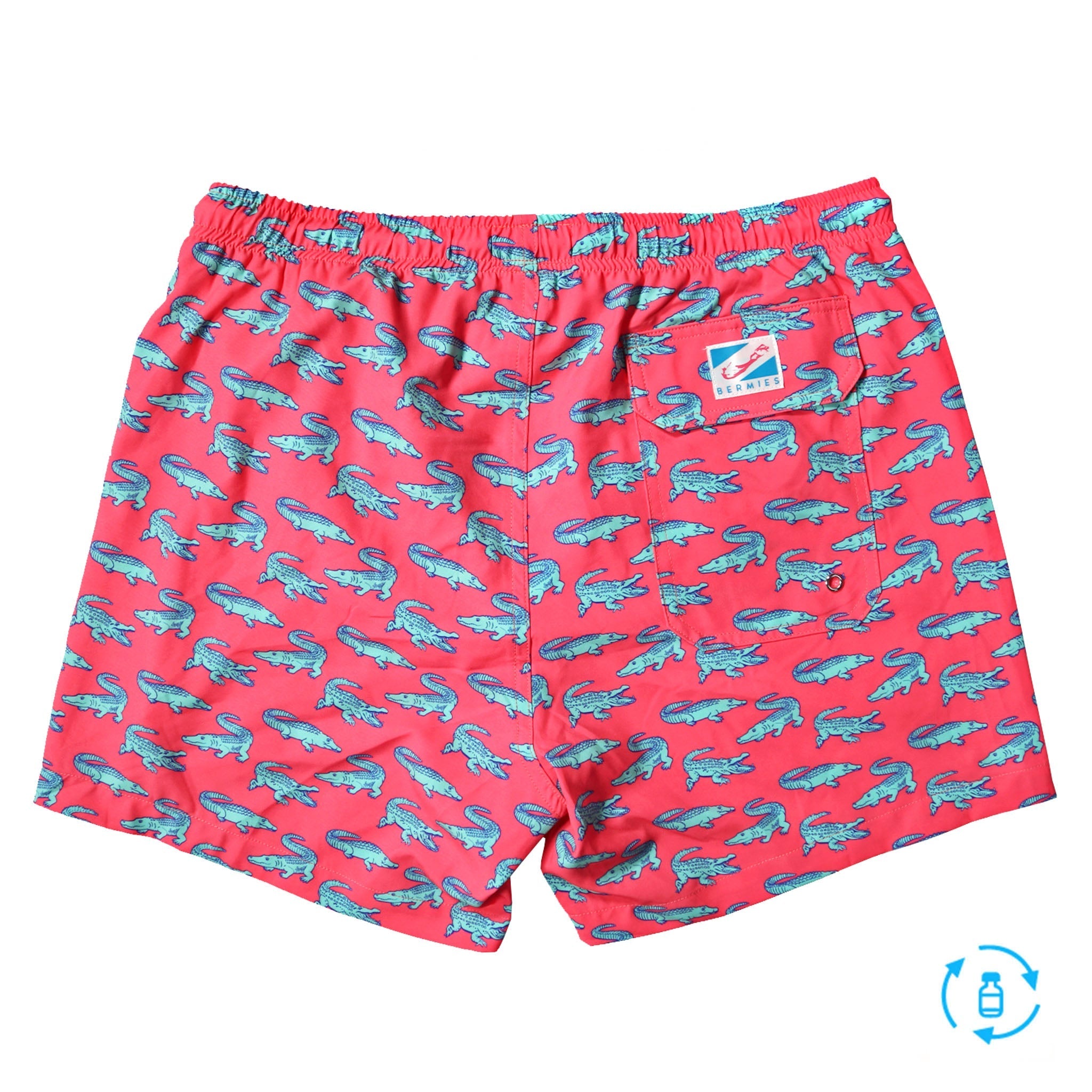 Crocodile 5" Swim Trunks made from recycled materials, featuring a stylish design and eco-friendly attributes.