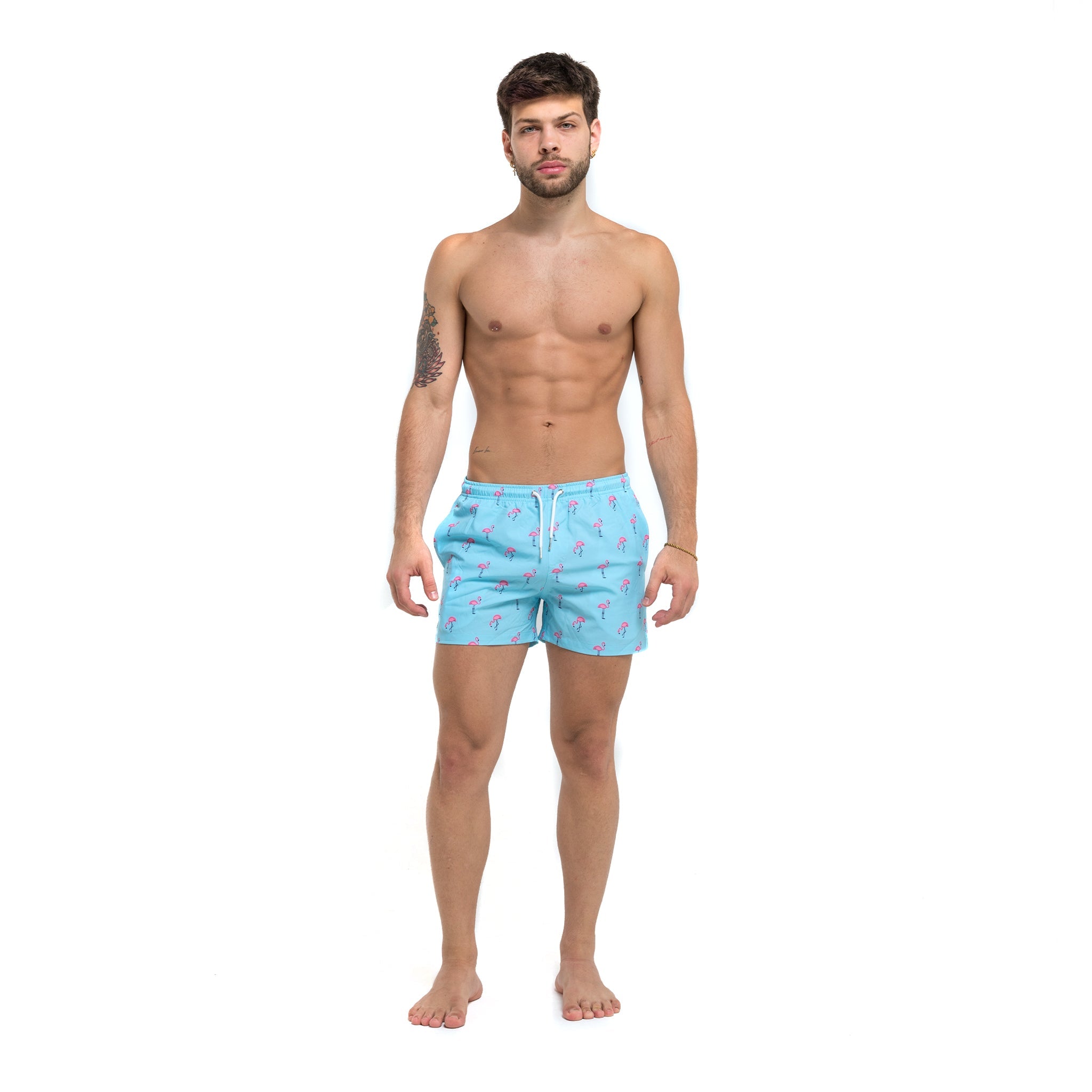 Flamazing 3.5" Swim Trunks in vibrant colors, showcasing a stylish design with a comfortable fit and eco-friendly materials.