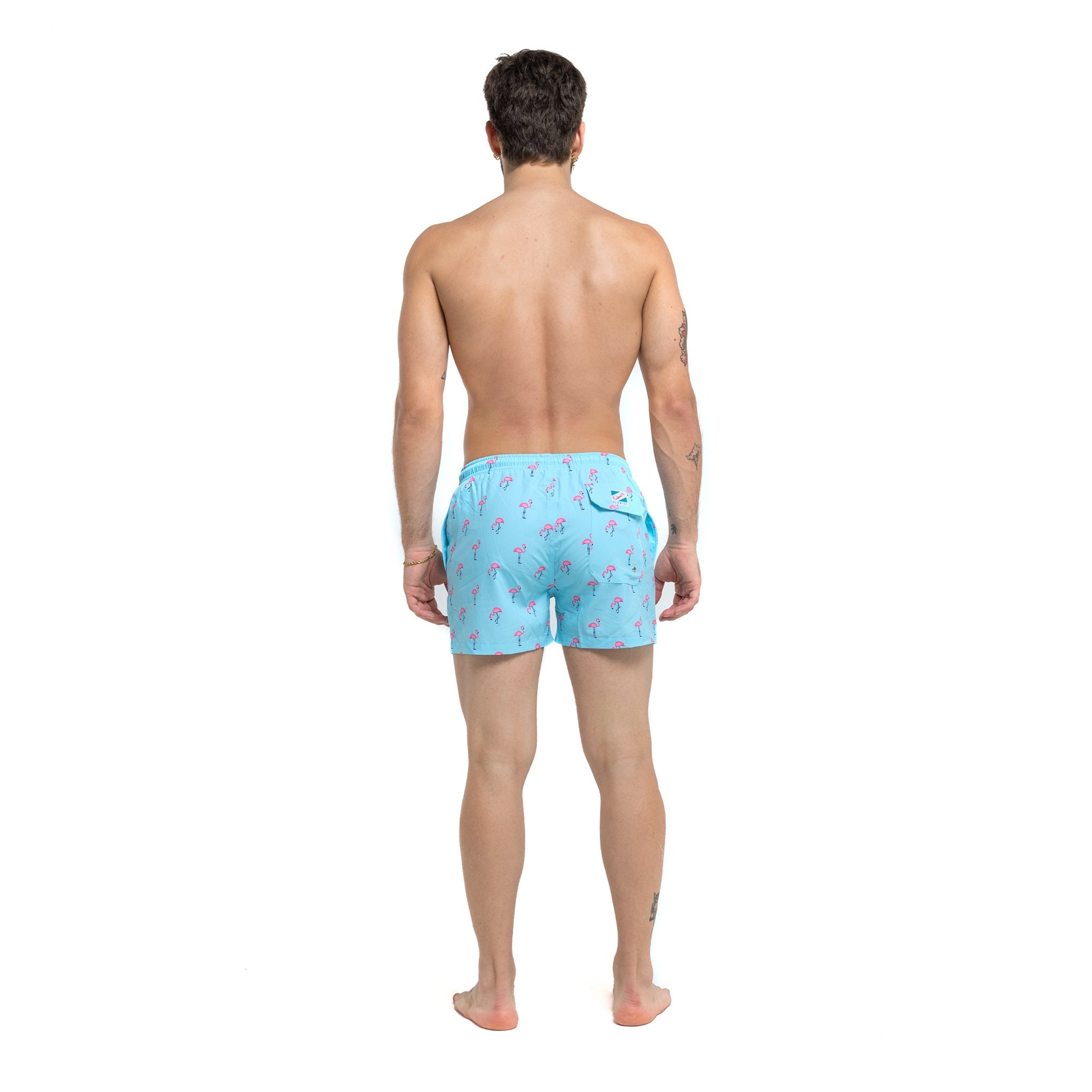 Flamazing 3.5" Swim Trunks in vibrant colors, showcasing a stylish design with a comfortable fit and eco-friendly materials.