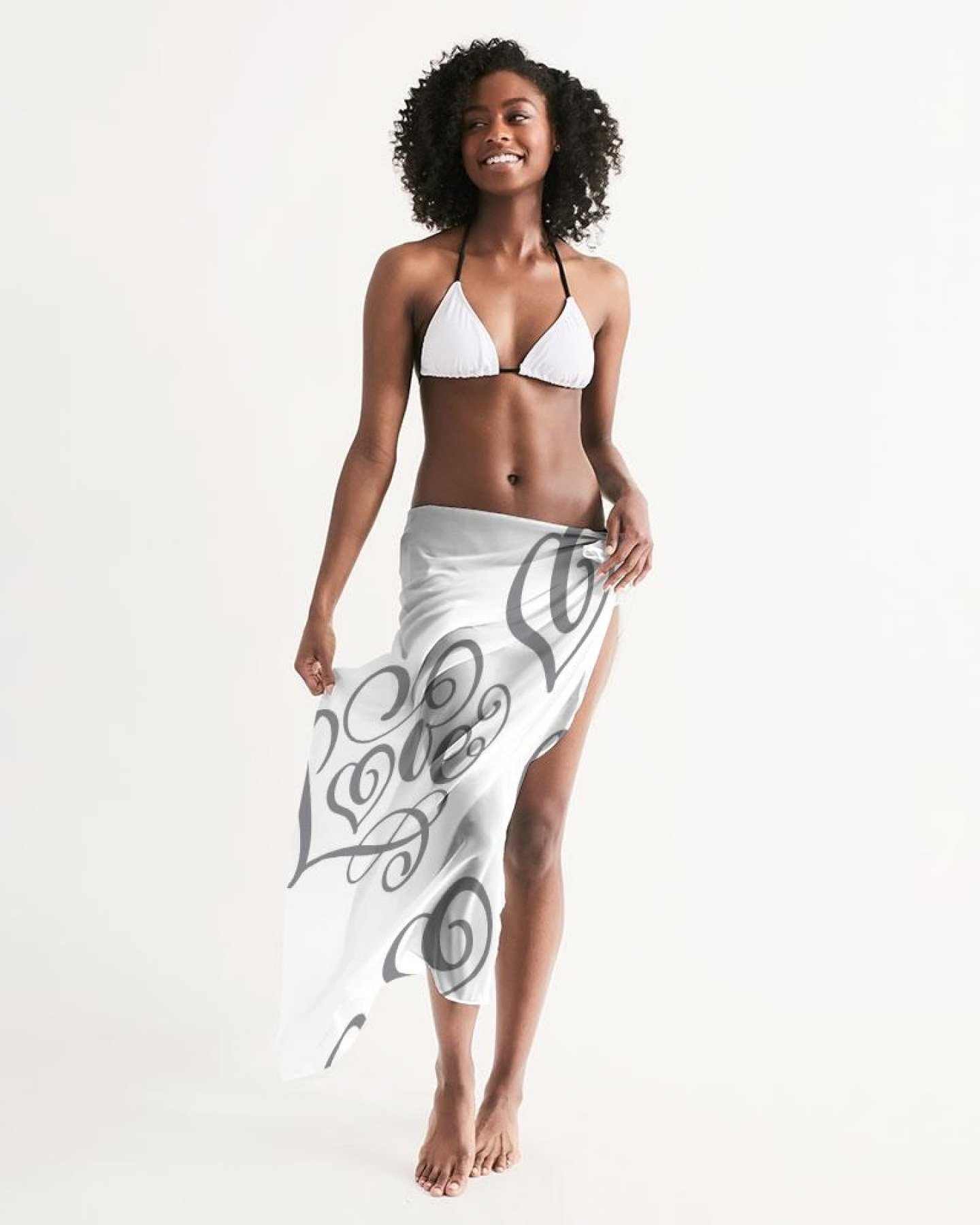 A stylish grey swimsuit cover-up dress, lightweight and flowing, perfect for beach or poolside wear.