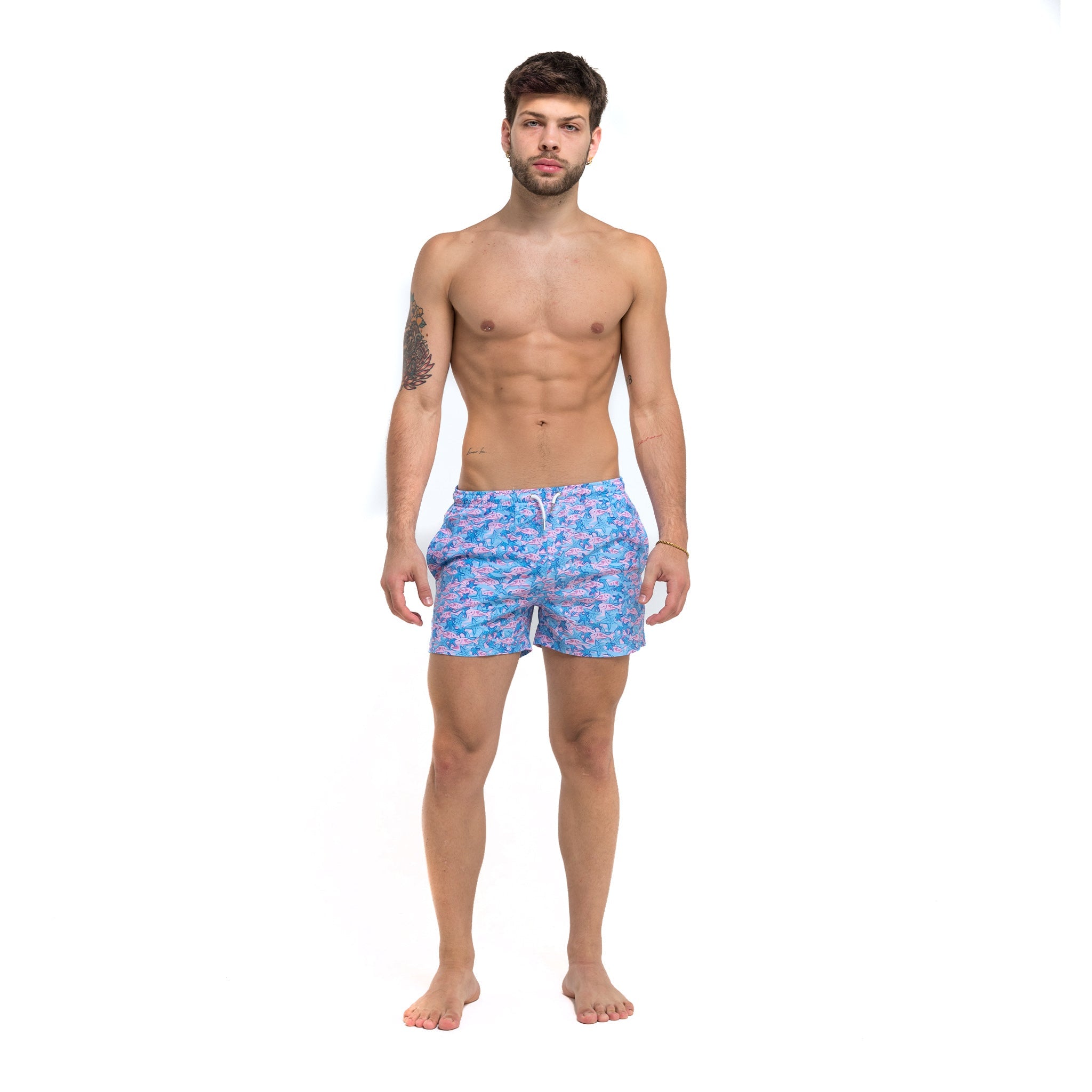 Starfish 3.5" Swim Trunks featuring a stylish design, eco-friendly materials, and a comfortable mesh liner.