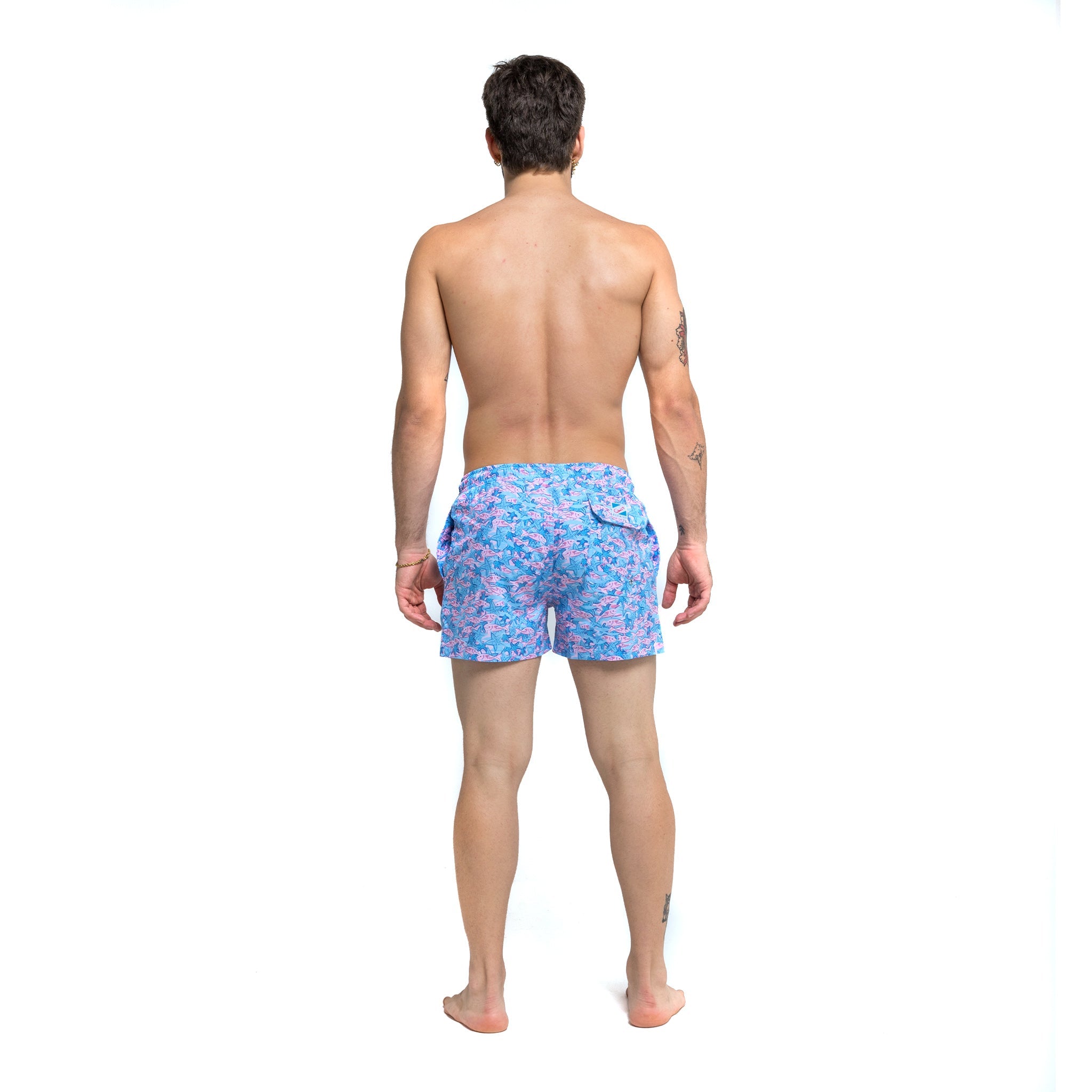 Starfish 3.5" Swim Trunks featuring a stylish design, eco-friendly materials, and a comfortable mesh liner.