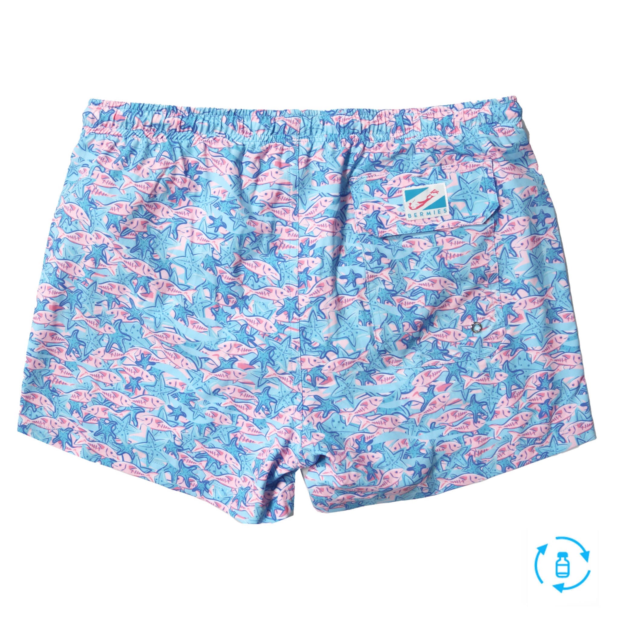 Starfish 3.5" Swim Trunks featuring a stylish design, eco-friendly materials, and a comfortable mesh liner.