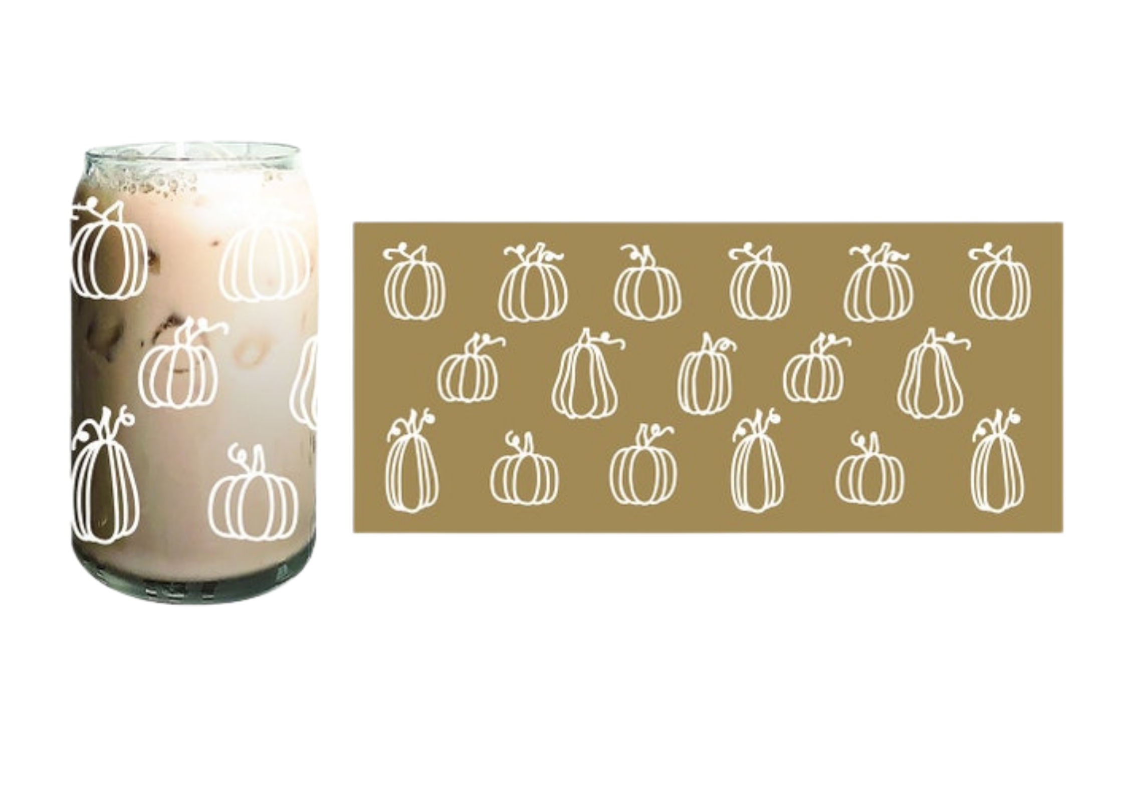 16 oz Beer Can Glass featuring a unique pumpkin design, perfect for serving cold drinks.