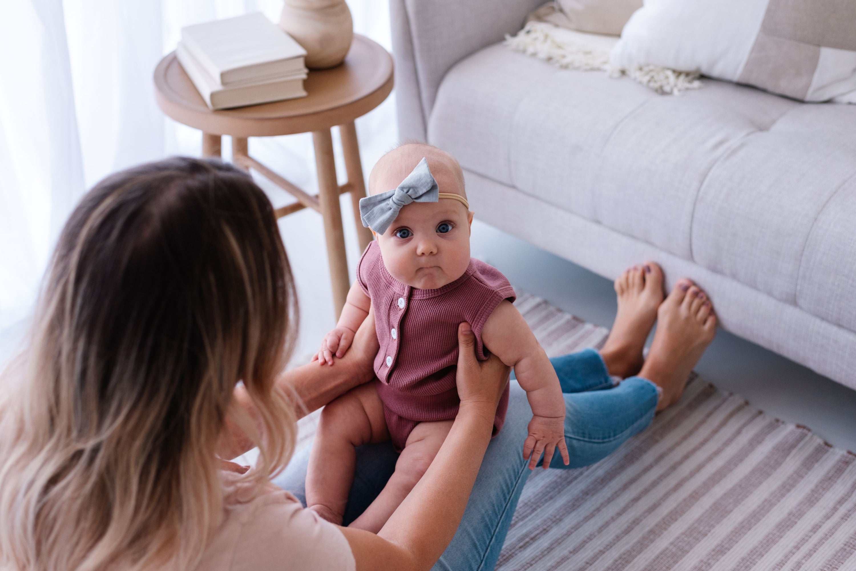 Arizona Sleeveless Romper in sunset hues, made from soft waffle cotton, perfect for babies.