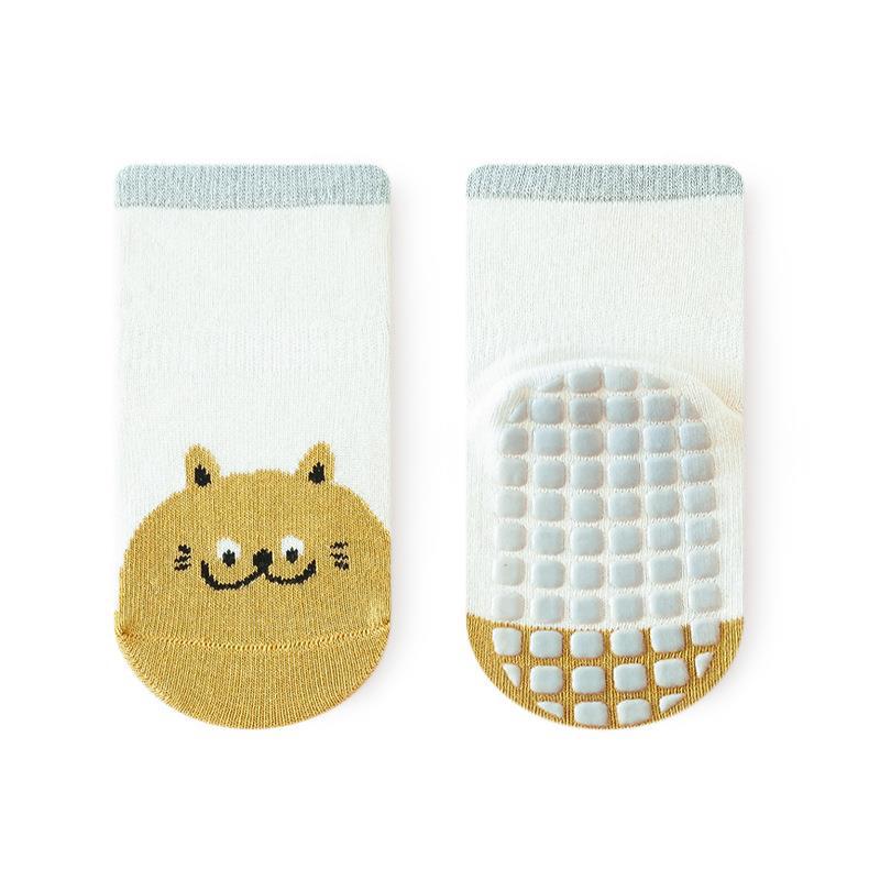 A pair of Autumn Adorable Cartoon Graphic Non-Slip Socks in various colors, featuring playful cartoon designs suitable for children.