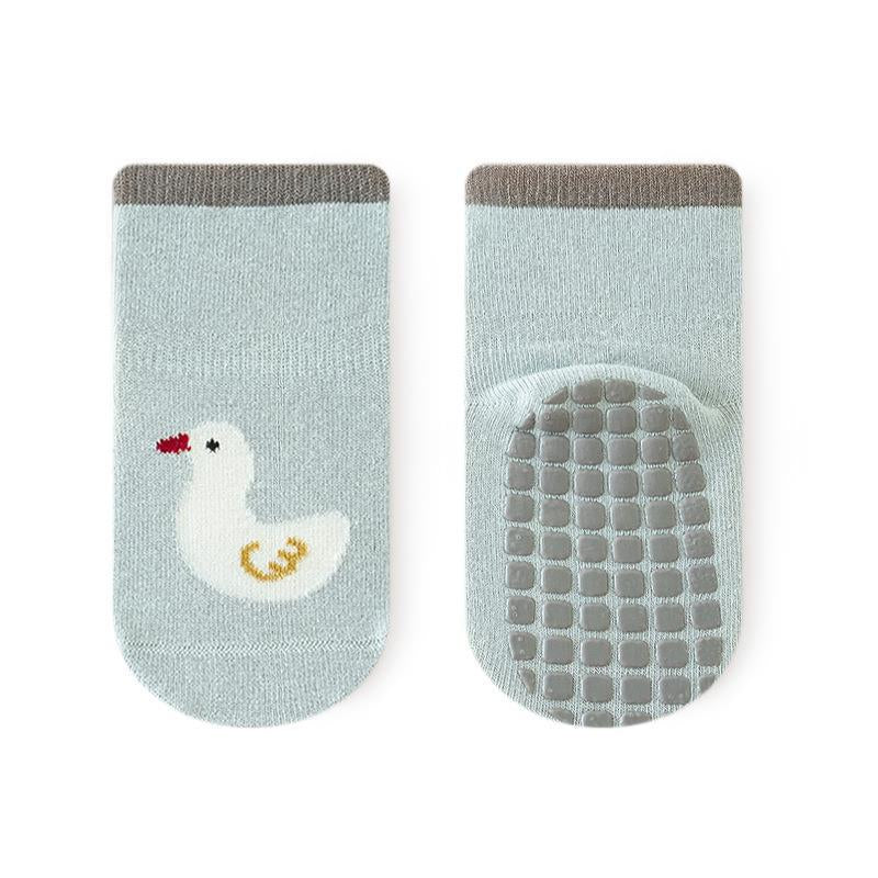 A pair of Autumn Adorable Cartoon Graphic Non-Slip Socks in various colors, featuring playful cartoon designs suitable for children.