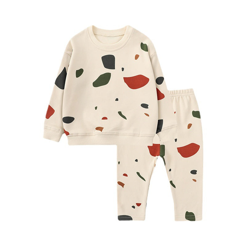 Adorable Baby 1pcs Print Pattern Tops Combo Trousers set in various colors, showcasing a floral design and soft cotton material.