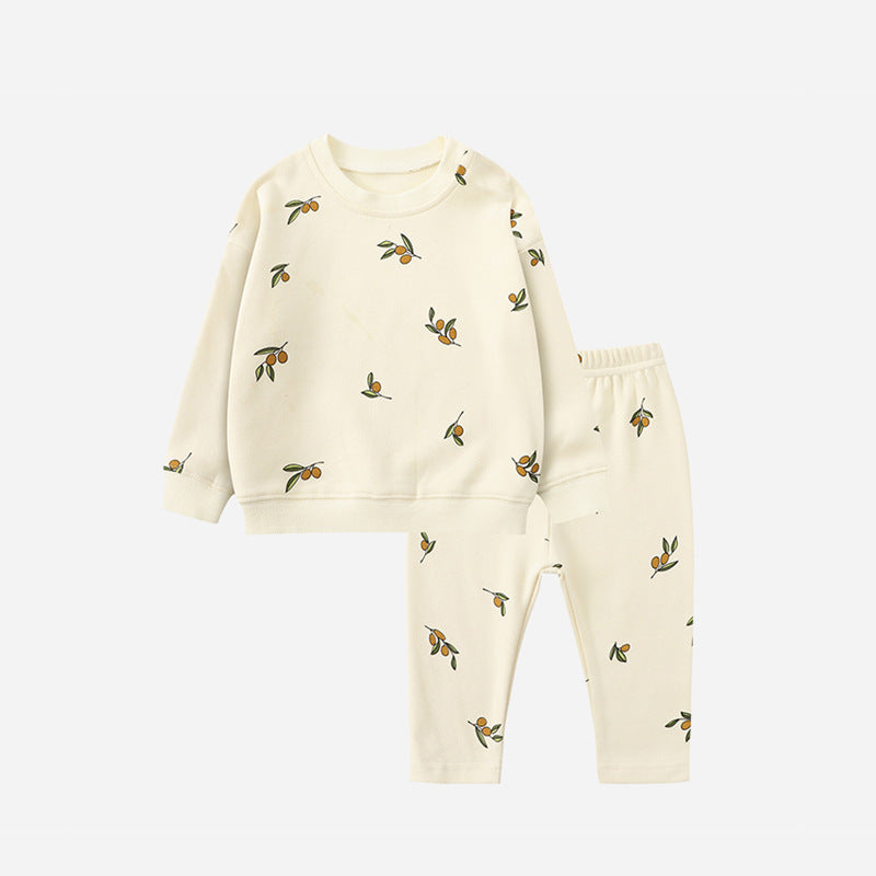 Adorable Baby 1pcs Print Pattern Tops Combo Trousers set in various colors, showcasing a floral design and soft cotton material.