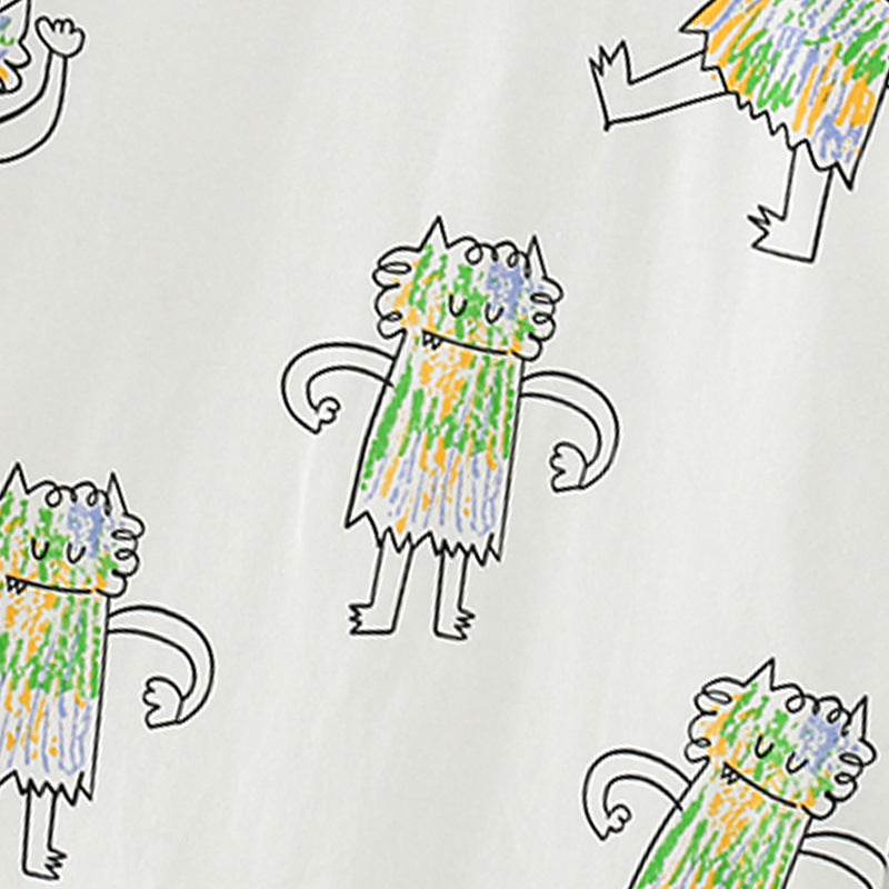 Cartoon monsters on white background.