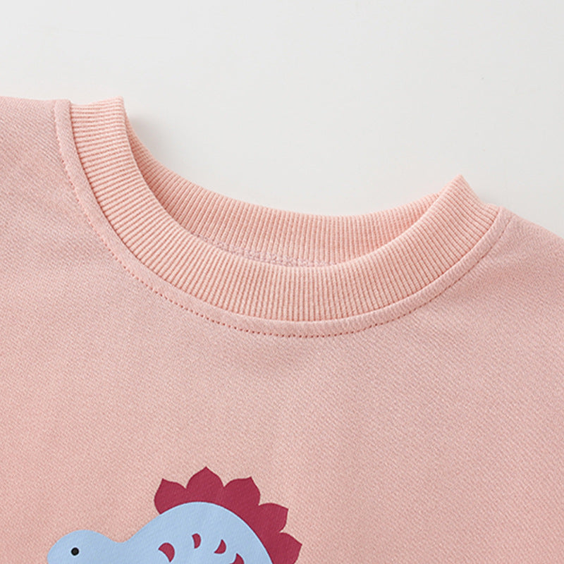 A beautiful pink hoodie for baby girls featuring a flower print pattern, made from soft cotton fabric, perfect for spring and autumn wear.