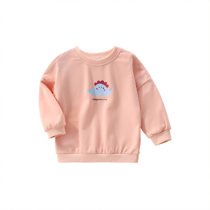 A beautiful pink hoodie for baby girls featuring a flower print pattern, made from soft cotton fabric, perfect for spring and autumn wear.