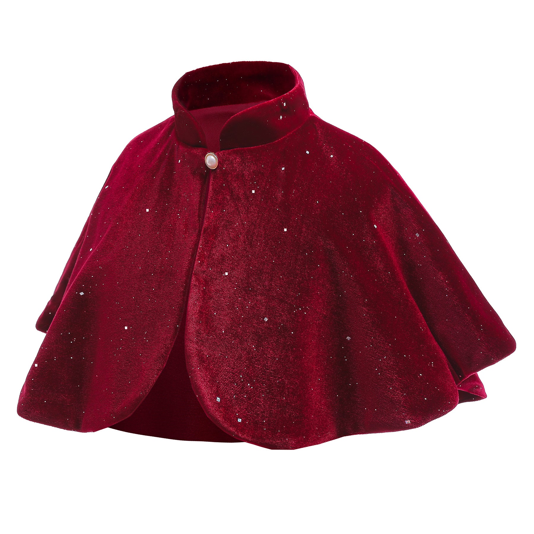 A beautiful red shawl cape for baby girls, featuring a delicate bow detail, perfect for Christmas parties and winter wear.