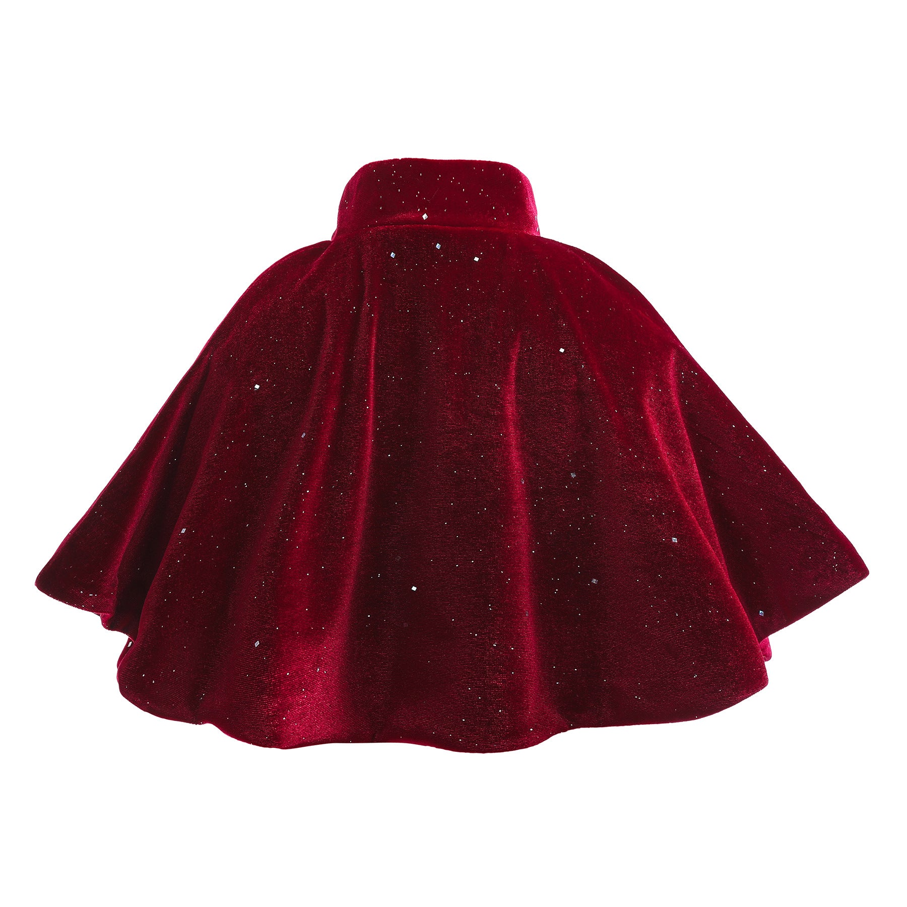 A beautiful red shawl cape for baby girls, featuring a delicate bow detail, perfect for Christmas parties and winter wear.