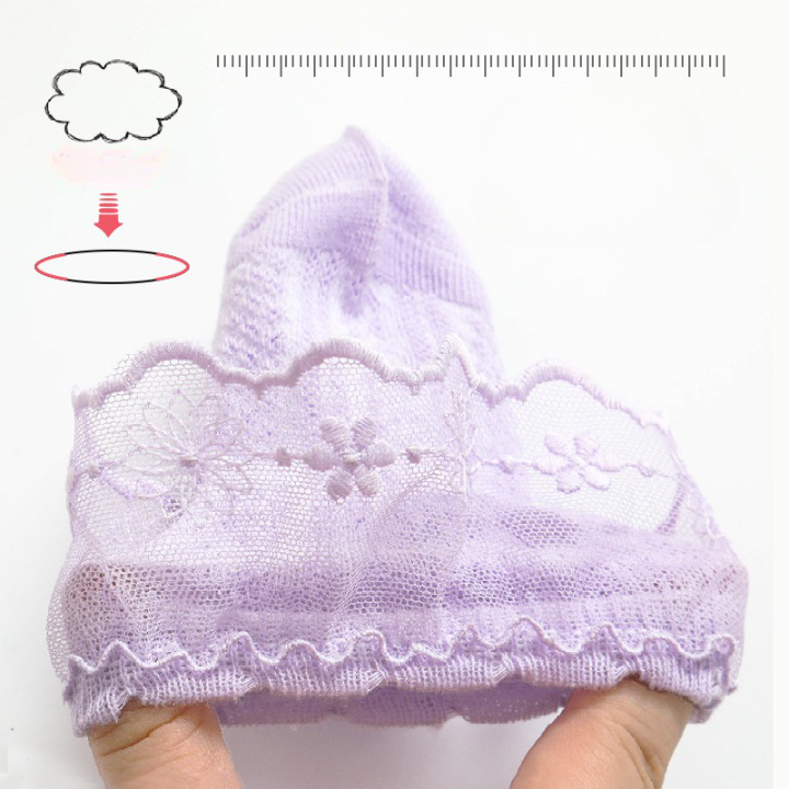 Baby Girl Solid Color Lace Mesh Design Princess Socks in white, pink, and purple, showcasing a delicate lace mesh pattern.