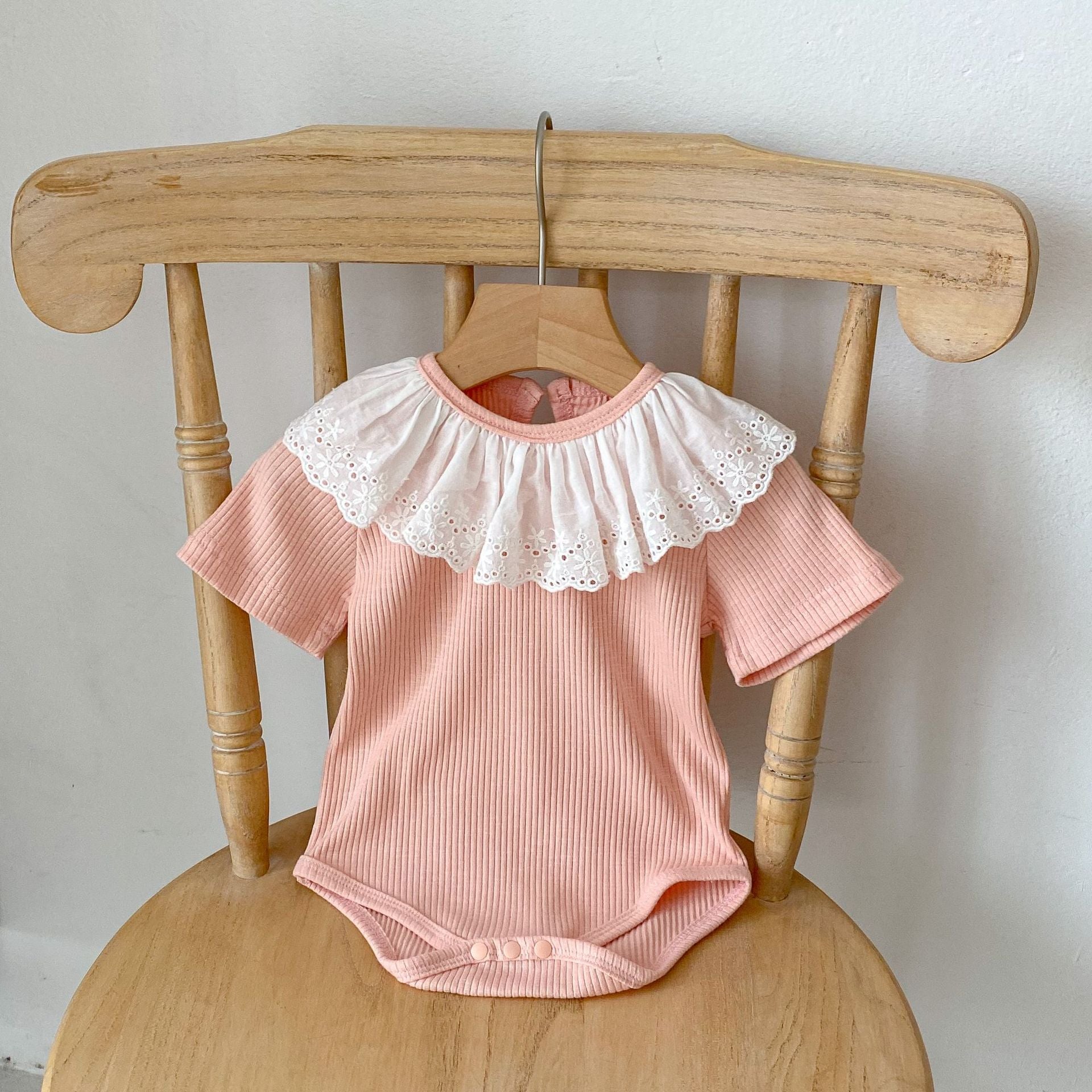 Baby girl solid color onesies with cardigan in various colors, perfect for summer wear.